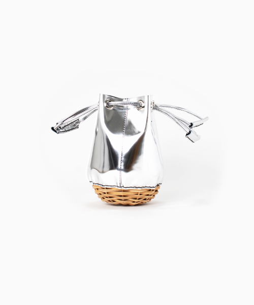 ミラーメタリック 巾着バッグ SILVER