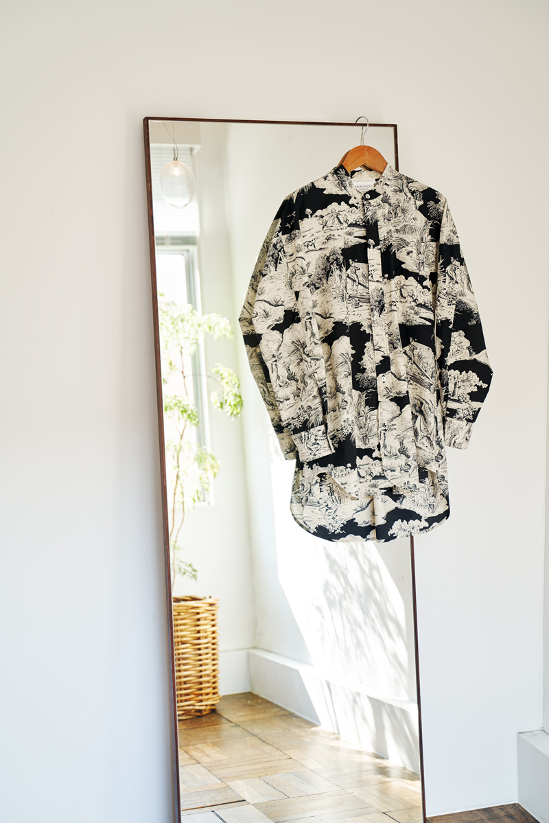 madrigal マドリガル　トワルドジュイシャツ トワルドジュイシャツ」「Toile de jouy Shirt」soutiencollar