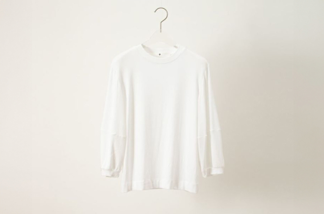 到着「パフスリーブカットソー 7分袖」オフホワイト